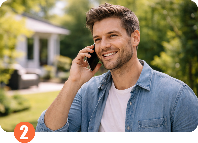 homme contactant un bricoleur par téléphone pour des travaux à domicile